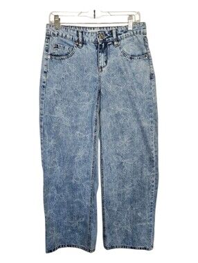 Love Soho Wide Leg Light Wash All Over Bow Pattern Jeans Women's Size 5
